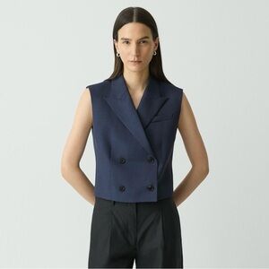 XOXO Navy Double-Breasted Vest